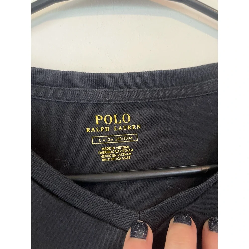 Polo Ralph Lauren Basic Vneck Base Layer Black Mens Large‎ Red Pony